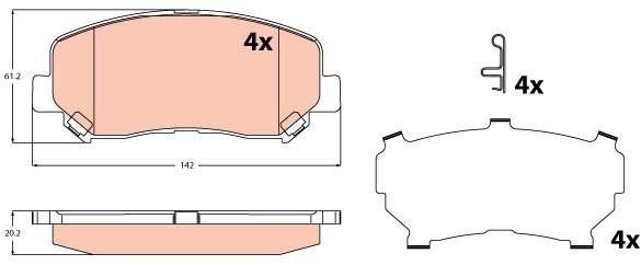 TRW Brzdové doštičky GDB2246