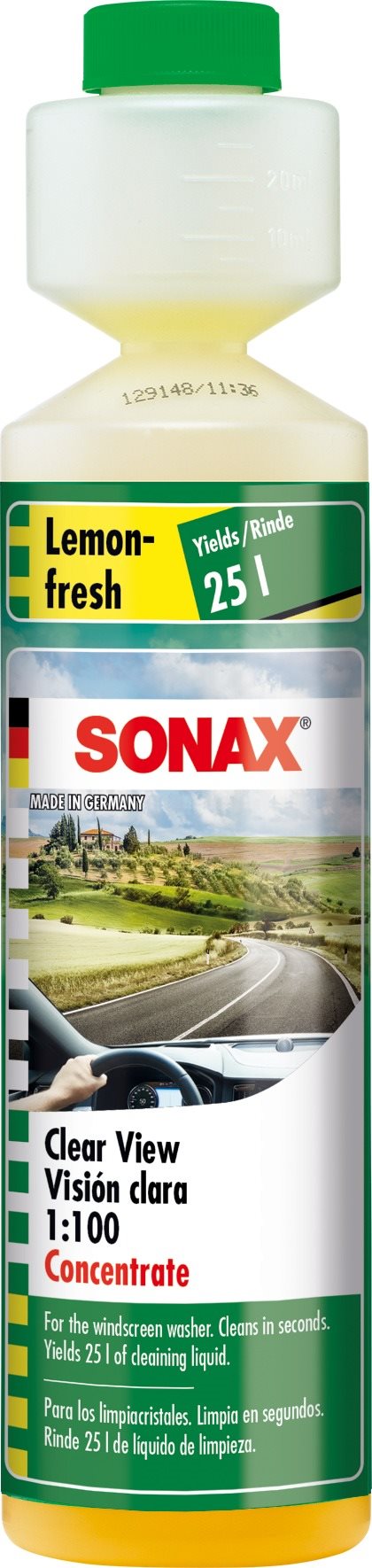 SONAX - Letná náplň do ostrekovačov, 1 : 100 konc. citrón, 250 ml