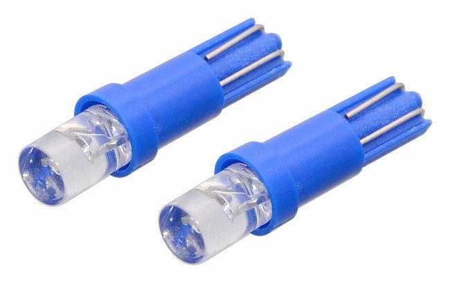 COMPASS Žiarovka 1LED 12V T5 modrá 2 ks