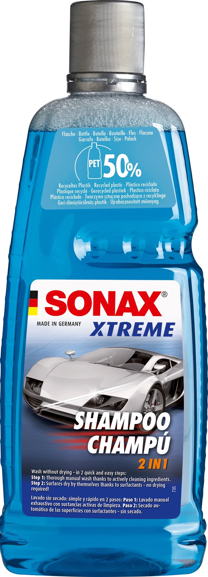 SONAX Xtreme - Aktívny šampón 2 v 1, 1 000 ml