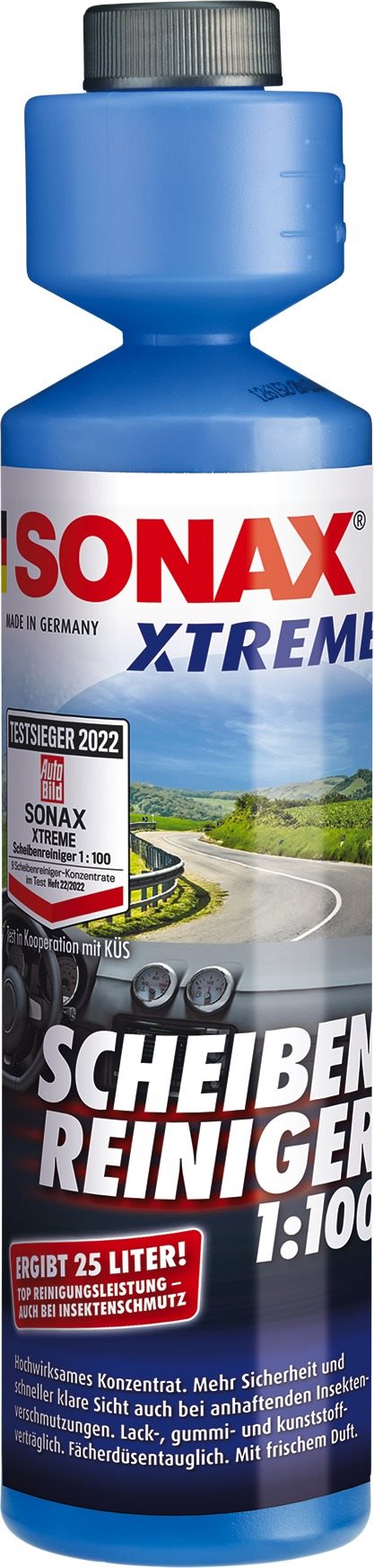 SONAX Xtreme, letná náplň do ostrekovačov 1: 100, 250 ml
