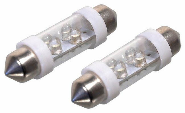 COMPASS 4 LED 12 V suf.11X39 SV8.5, biela, 2 ks