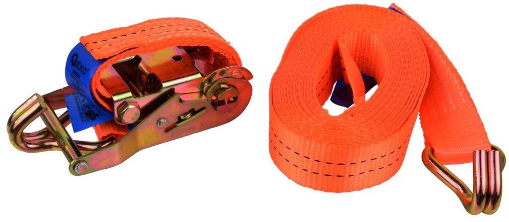GEKO Popruh upínací s ERGO račnou a hákom, 6 m/2 t/35 mm