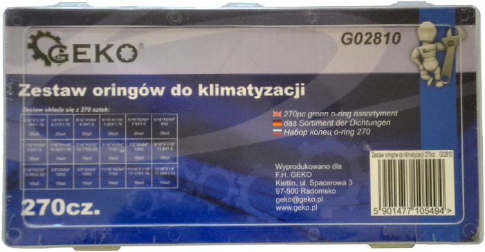 GEKO O-krúžok na klimatizáciu, súprava 270 ks