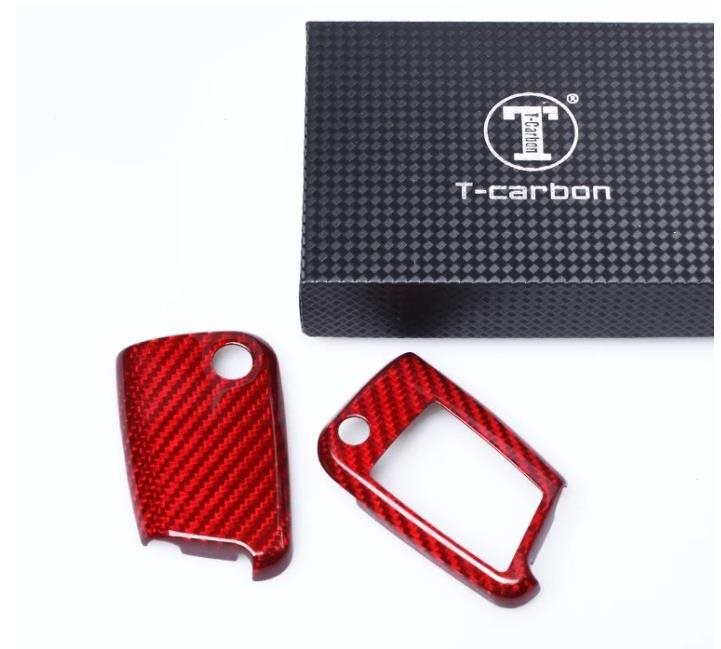 T-carbon pre VW / Seat / Škoda novšej generácie, s vystreľovacím kľúčom, červená