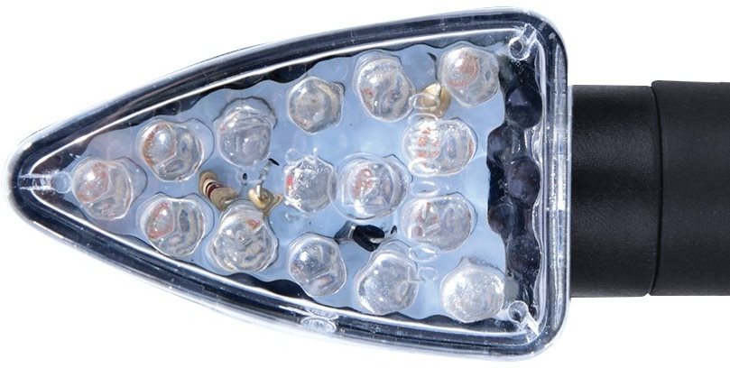 Oxford LED Arrow krátky číre sklíčko čierny plášť, pár