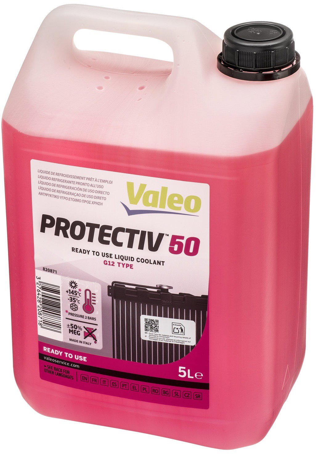 Valeo Protectiv Organic 50 G12, 5 l červená