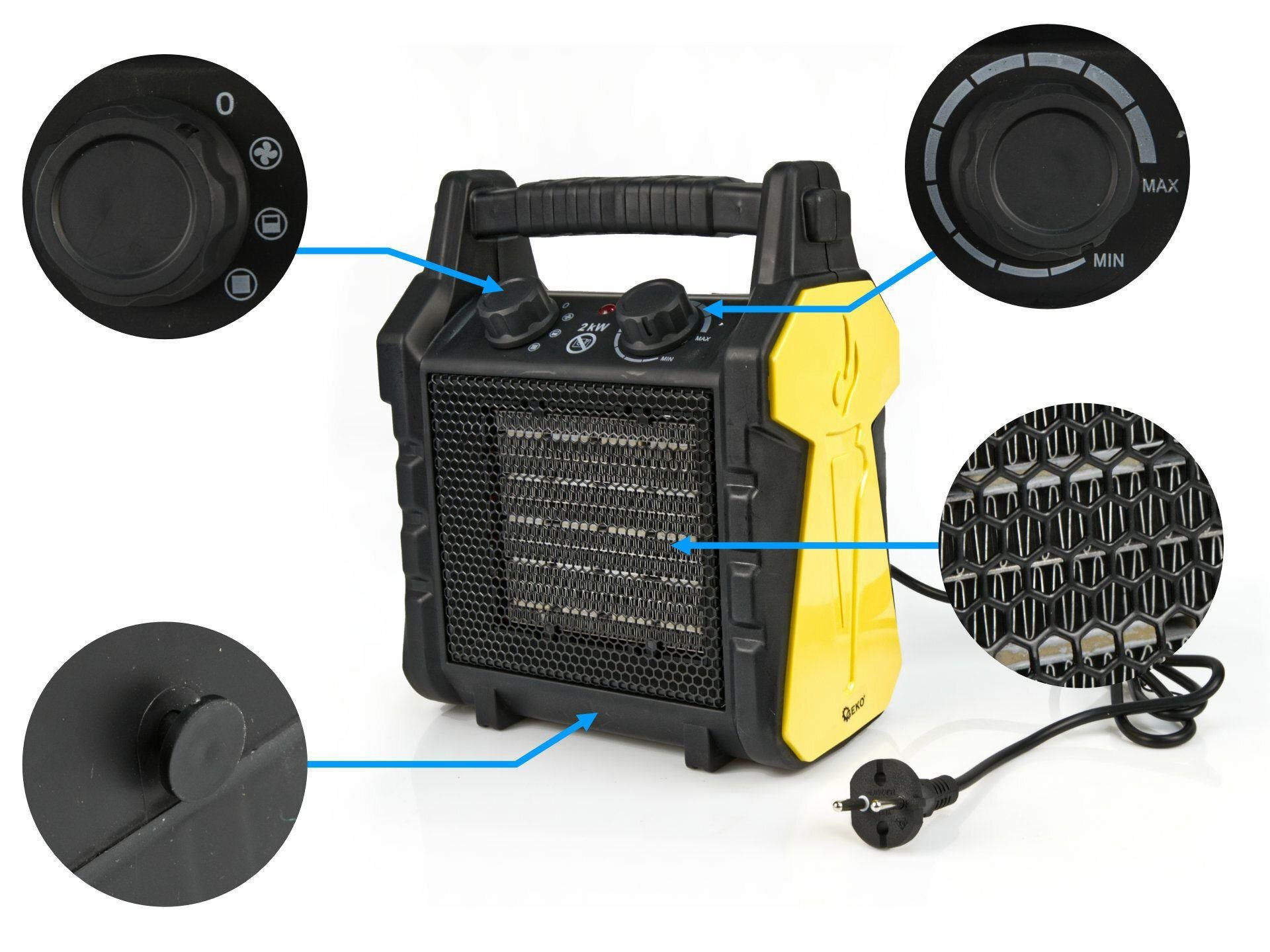 Geko keramický elektrický ohrievač 2 kW