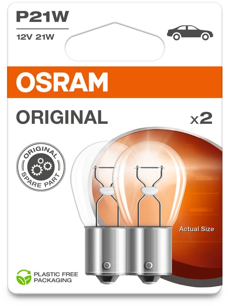 Osram Originál P21 W, 12 V, 21 W, BA15s, 2 kusy v balení