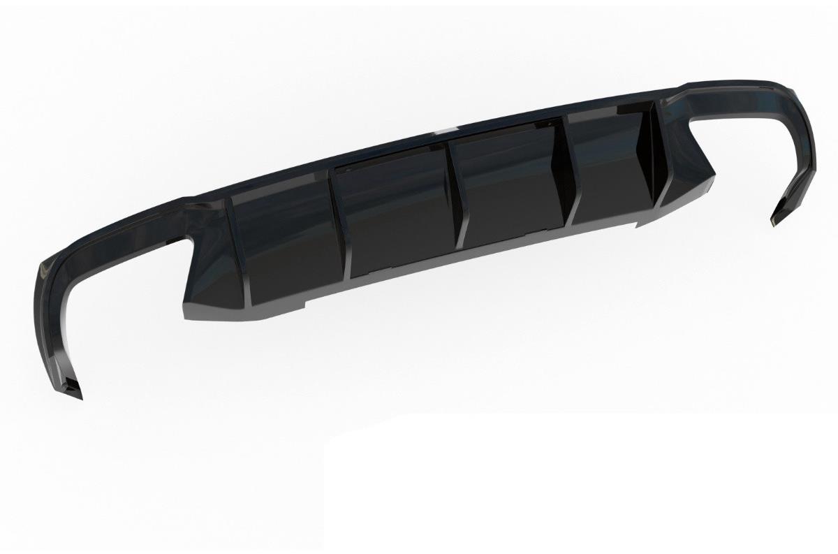 Maxton Design vložka zadného nárazníka ver. 2 pre Škoda Octavia RS Mk3, čierny lesklý plast ABS, pre benzínové motory