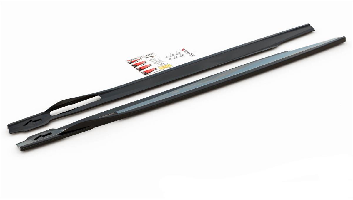 Maxton Design difúzory pod bočné prahy pre BMW X6 G06 M-Pack, čierny lesklý plast ABS
