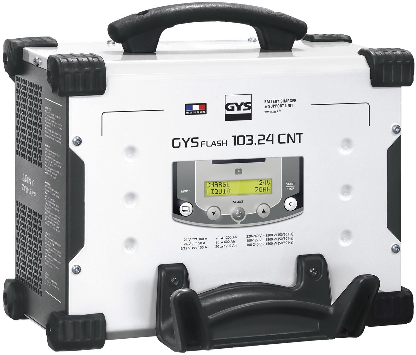 GYS nabíjačka/stabilizovaný zdroj Gysflash 103.24 CNT FV 12 V, 5 – 1200 Ah, 100 A, káble 5 m, menu
