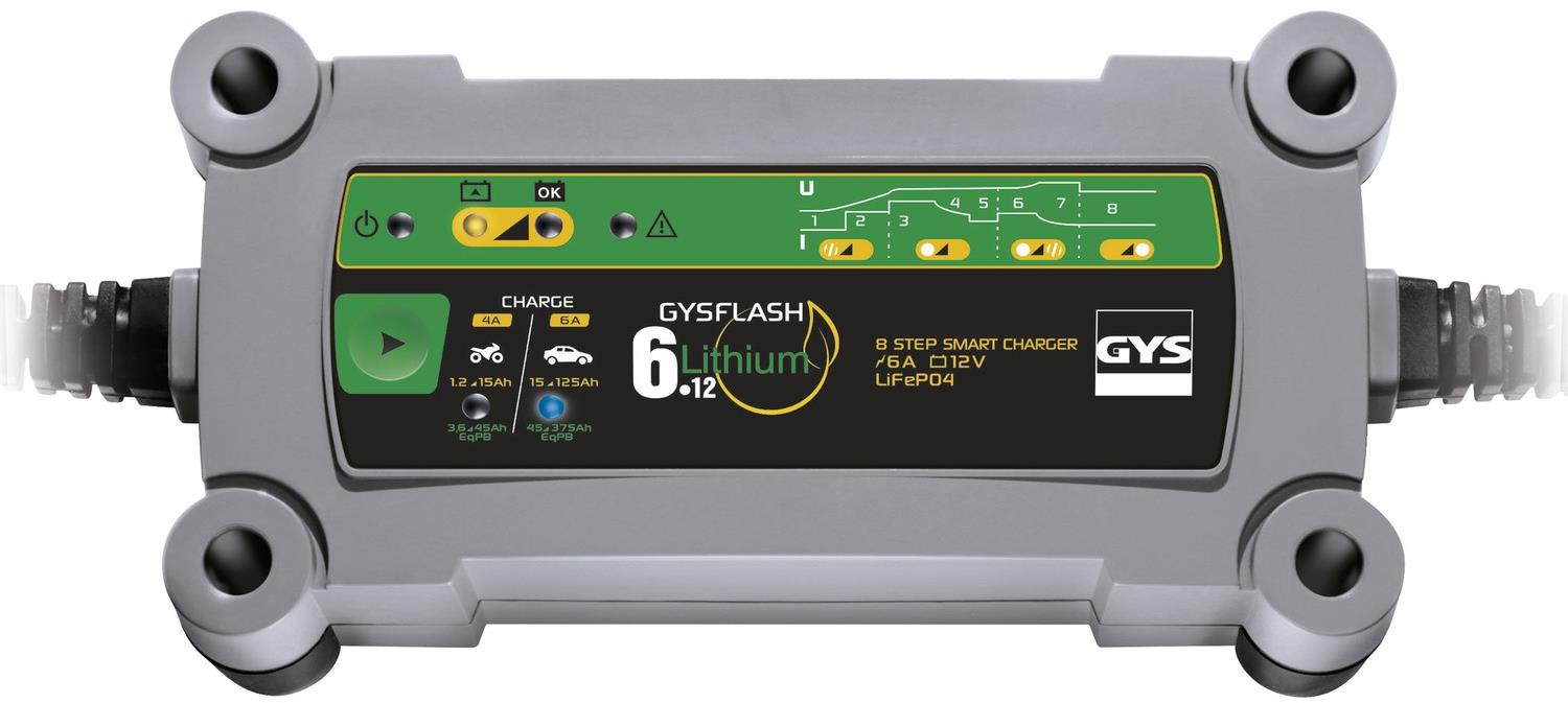 GYS Gysflash 6.12 LITHIUM 6A, 12 V, 1 – 125 Ah, 4/6 A