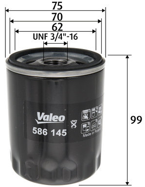 VALEO Olejový filter 586145