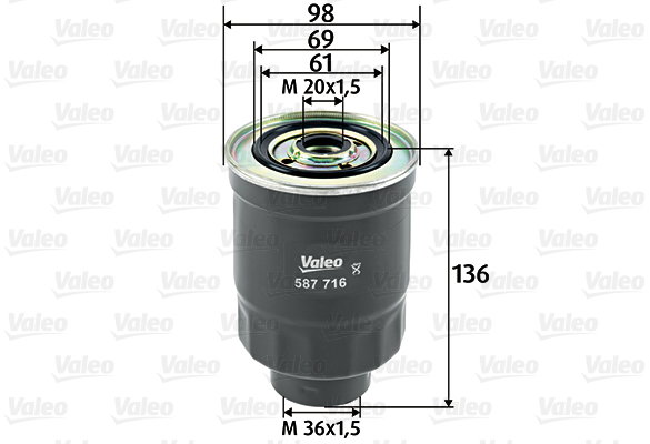 VALEO Palivový filter 587716