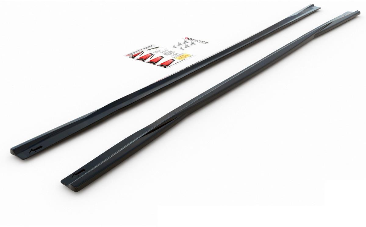 Maxton Design difúzory pod bočné prahy pre Audi A6 S-Line C8, S6 C8, čierny lesklý plast ABS