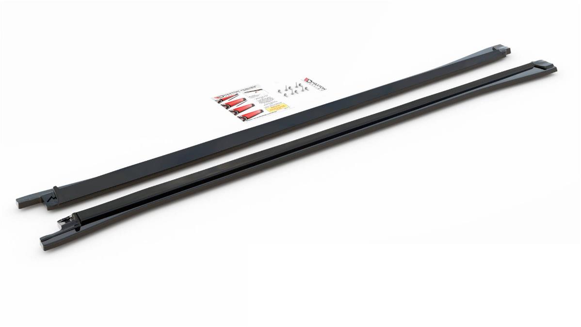 Maxton Design difúzory pod bočné prahy pre Volkswagen Touareg Mk3/R-Line, čierny lesklý plast ABS