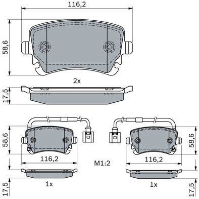 BOSCH Brzdové doštičky 0 986 424 057