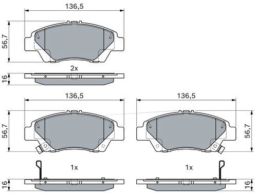 BOSCH Brzdové doštičky 0 986 494 896