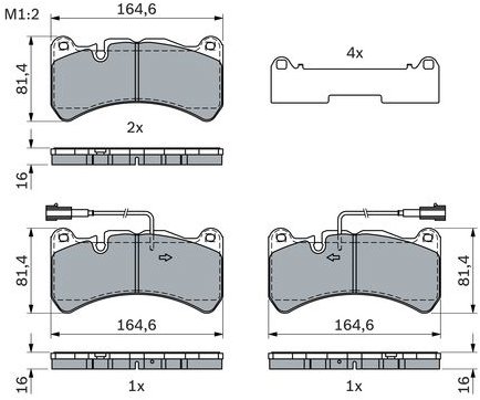 BOSCH Sada brzdových doštičiek 0 986 424 104