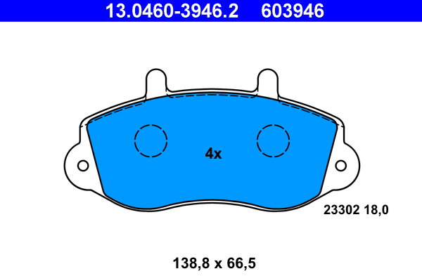 ATE 603946 Súprava brzdových doštičiek 13.0460-3946.2