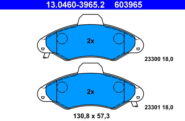 ATE 603965 Súprava brzdových doštičiek 13.0460-3965.2