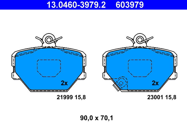 ATE 603979 Súprava brzdových doštičiek 13.0460-3979.2