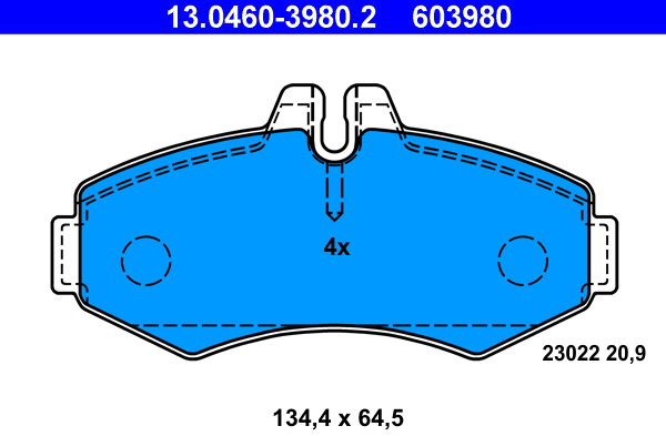 ATE 603980 Sada brzdových doštičiek 13.0460-3980.2