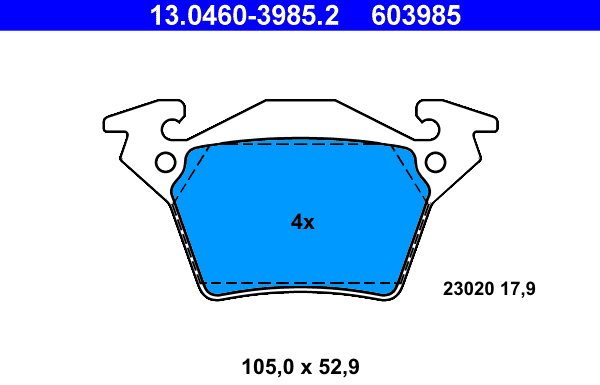 ATE 603985 Súprava brzdových doštičiek 13.0460-3985.2
