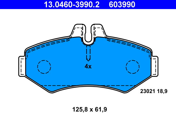 ATE 603990 Sada brzdových doštičiek 13.0460-3990.2