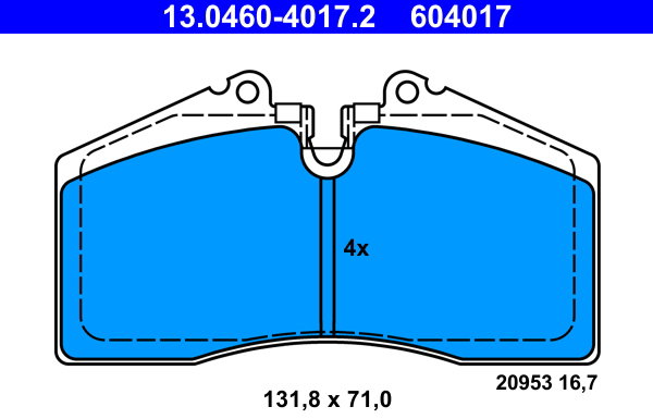 ATE Brzdové doštičky 13.0460-4017.2