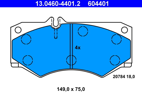 ATE 604401 Súprava brzdových doštičiek 13.0460-4401.2