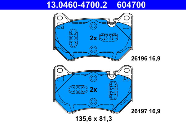 ATE 604700 Sada brzdových doštičiek 13.0460-4700.2