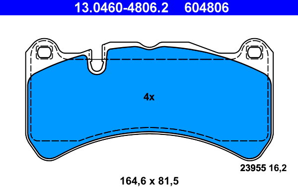 ATE 604806 Súprava brzdových doštičiek 13.0460-4806.2