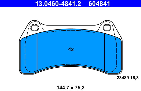 ATE 604841 Súprava brzdových doštičiek 13.0460-4841.2