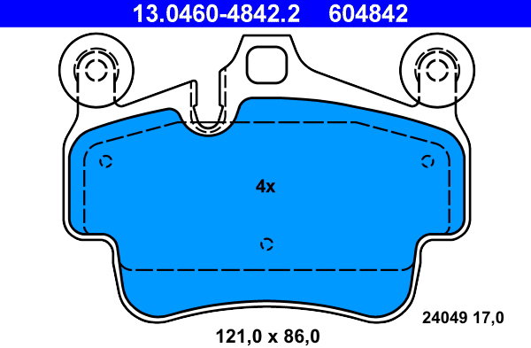 ATE 604842 Súprava brzdových doštičiek 13.0460-4842.2
