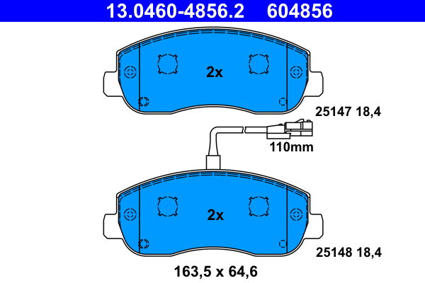 ATE 604856 Súprava brzdových doštičiek 13.0460-4856.2