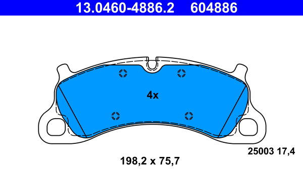 ATE 604886 Súprava brzdových doštičiek 13.0460-4886.2