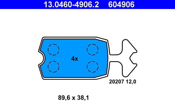 ATE 604906 Sada brzdových doštičiek 13.0460-4906.2