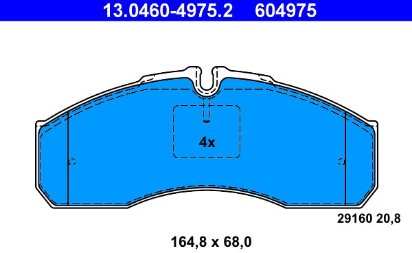 ATE 604975 Súprava brzdových doštičiek 13.0460-4975.2