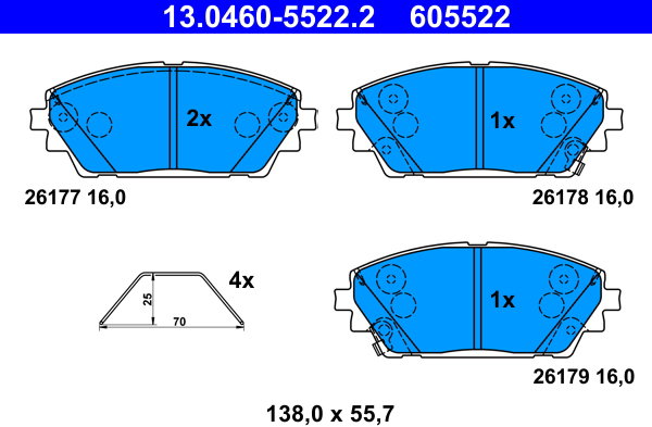ATE Brzdové doštičky 13.0460-5522.2