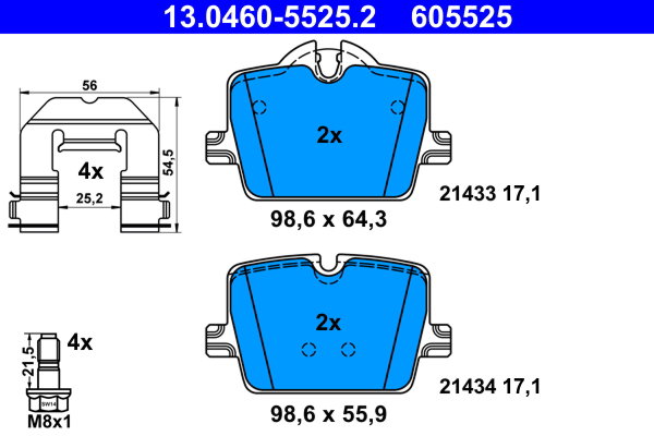 ATE Súprava brzdových doštičiek 13.0460-5525.2