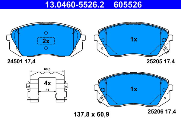ATE Súprava brzdových doštičiek 13.0460-5526.2