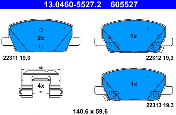 ATE Brzdové doštičky 13.0460-5527.2