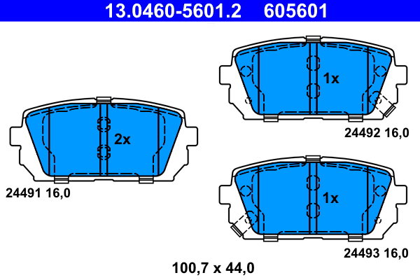 ATE 605601 Súprava brzdových doštičiek 13.0460-5601.2