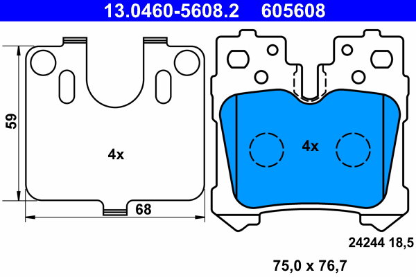 ATE 605608 Súprava brzdových doštičiek 13.0460-5608.2