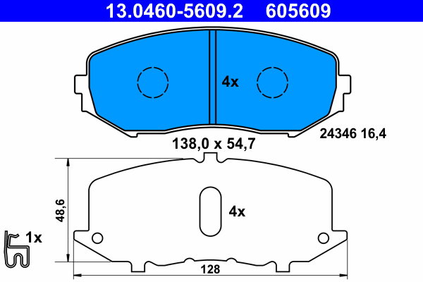 ATE 605609 Sada brzdových doštičiek 13.0460-5609.2