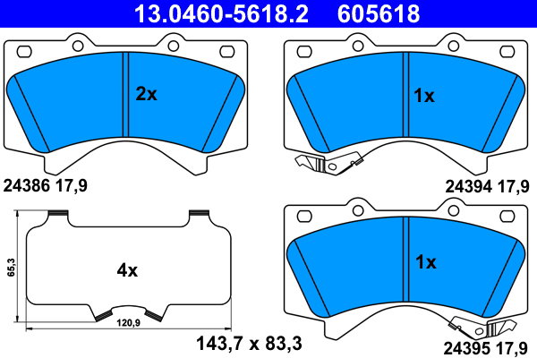 ATE 605618 Súprava brzdových doštičiek 13.0460-5618.2