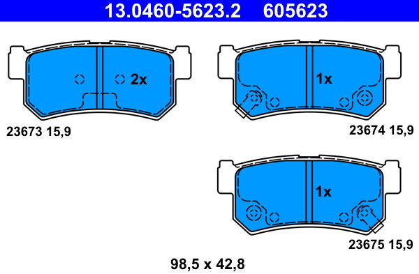 ATE 605623 Súprava brzdových doštičiek 13.0460-5623.2