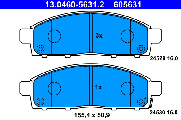 ATE 605631 Súprava brzdových doštičiek 13.0460-5631.2